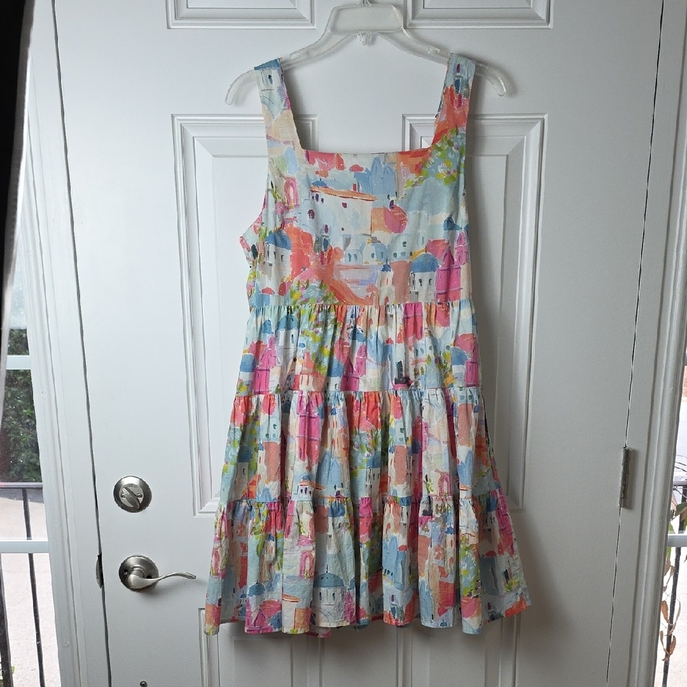 Entro Multicolor Tiered Kids Dress.  Size Large